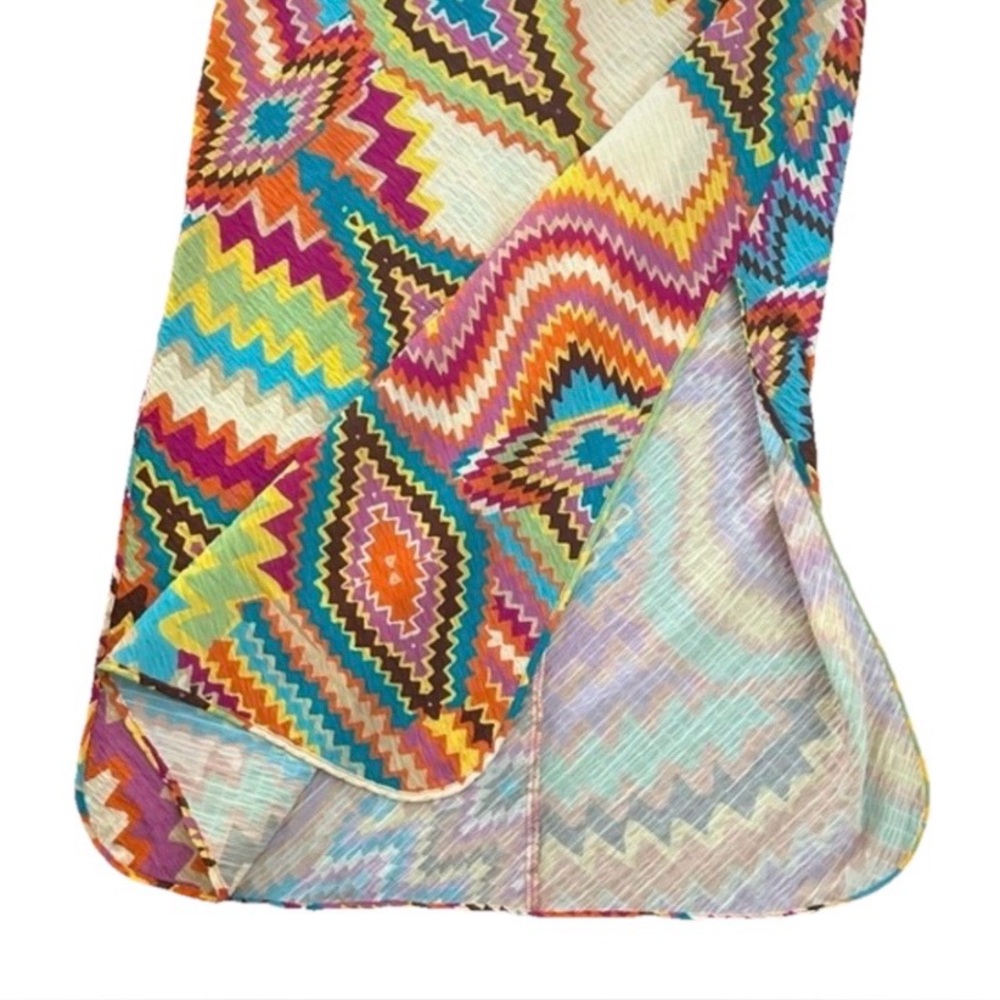 Zara Multicolor V-neck Geometrical Print Dress - Picture 8 of 10